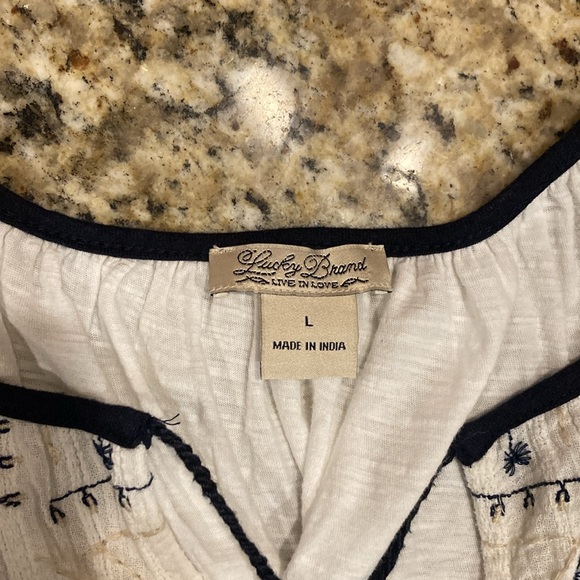 Women’s boho LUCKY BRAND 🍀 Ruthie Embroidered Top ~ size Large - Picture 9 of 9